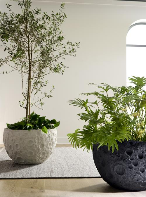 Phillips Collection Crater Black Stone Planter