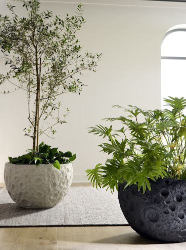 Phillips Collection Crater White Stone Planter