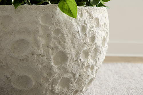 Phillips Collection Crater White Stone Planter