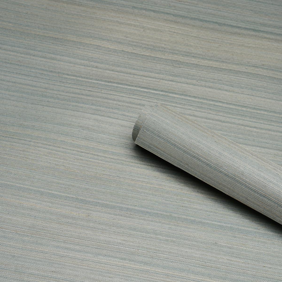 Schumacher Musa Abaca Wallcovering Sky Blue Wallpaper