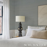 Schumacher Musa Abaca Wallcovering Sky Blue Wallpaper