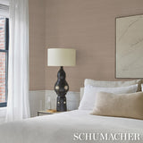 Schumacher Musa Abaca Wallcovering Antique Blush Wallpaper