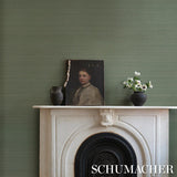Schumacher Musa Abaca Wallcovering Seafoam Wallpaper