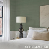 Schumacher Musa Abaca Wallcovering Seafoam Wallpaper