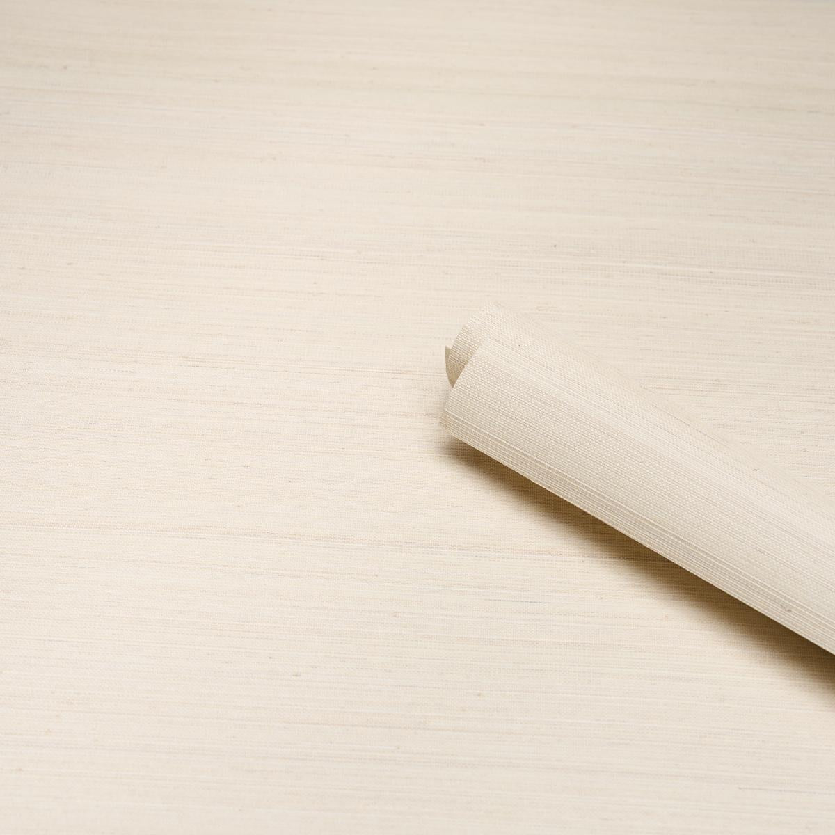 Schumacher Musa Abaca Wallcovering Ivory Wallpaper