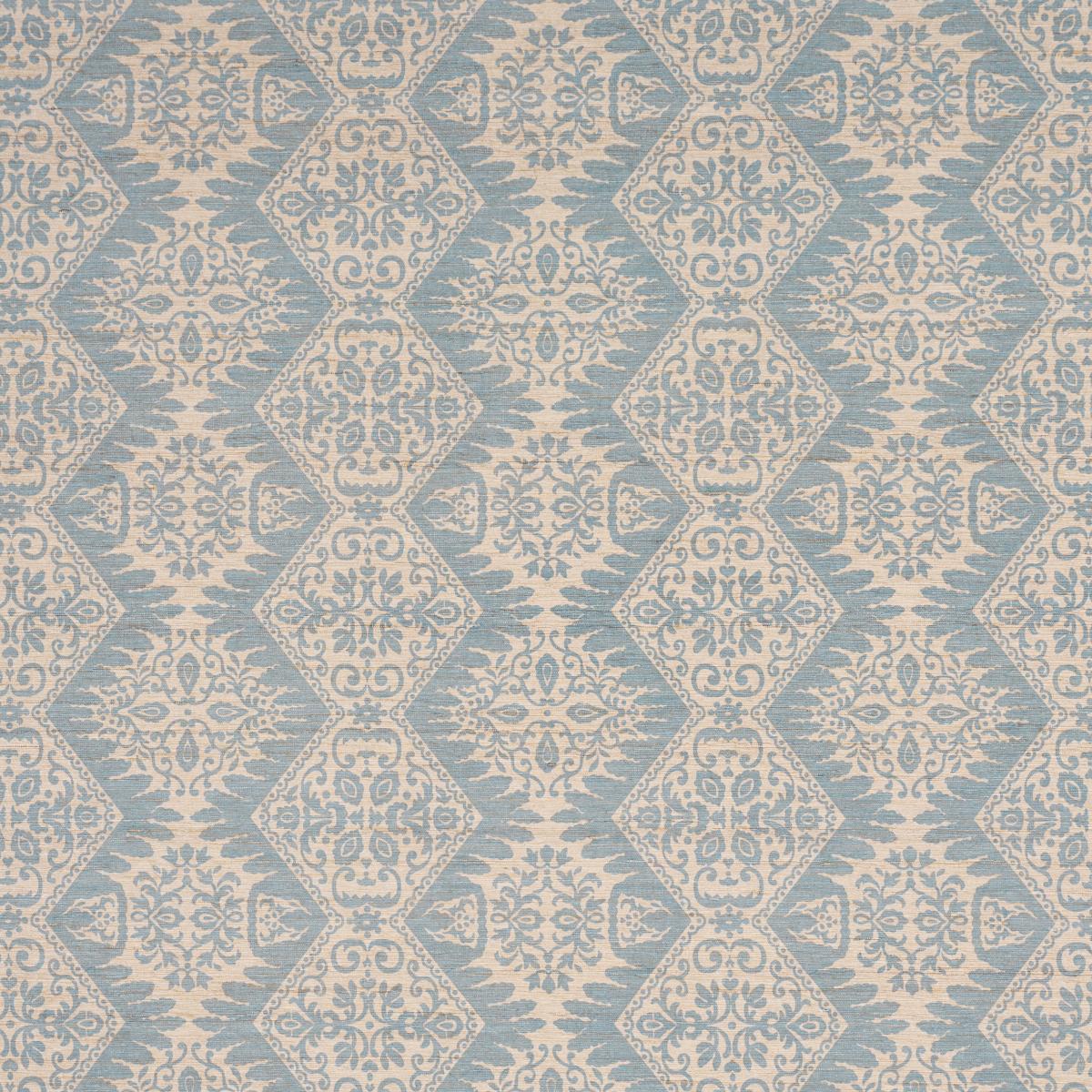 Schumacher Berkeley Hand Printed Silk Cornflower Fabric