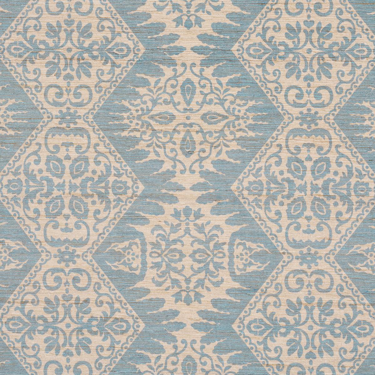 Schumacher Berkeley Hand Printed Silk Cornflower Fabric