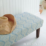 Schumacher Berkeley Hand Printed Silk Cornflower Fabric