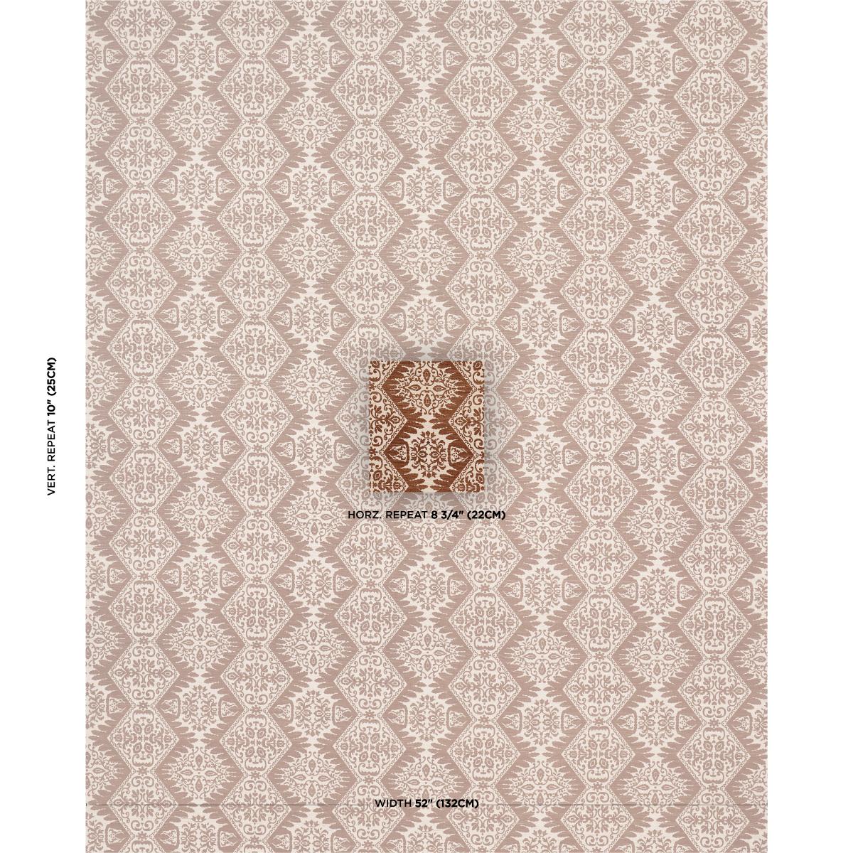 Schumacher Berkeley Hand Printed Silk Chestnut Fabric