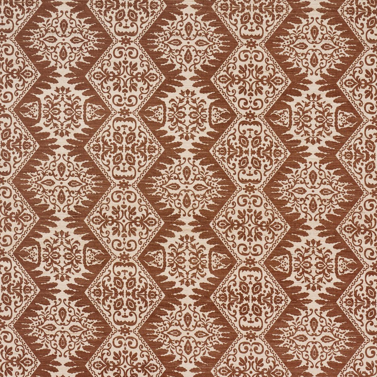 Schumacher Berkeley Hand Printed Silk Chestnut Fabric