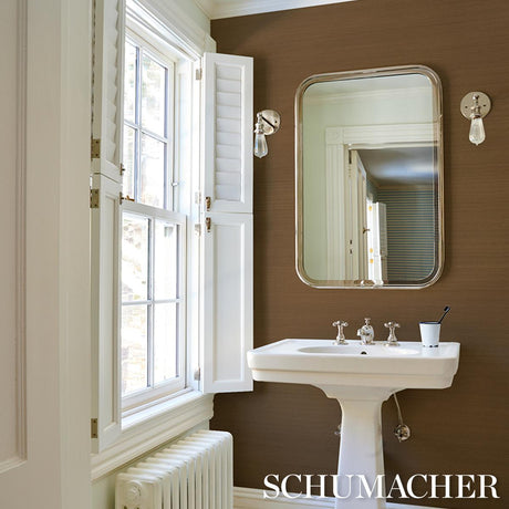 Schumacher Musa Abaca Wallcovering Toffee Wallpaper