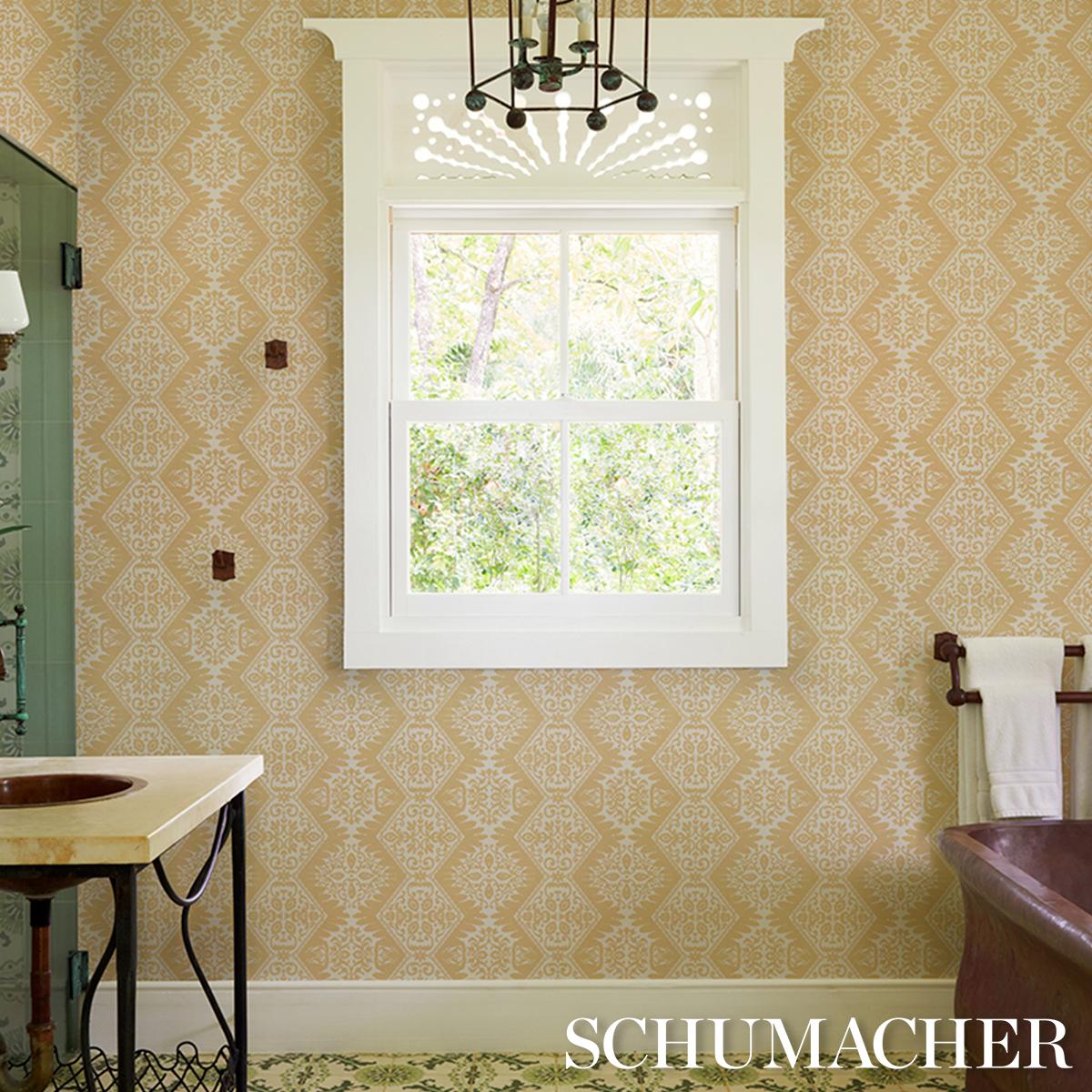 Schumacher Berkeley Straw Wallpaper