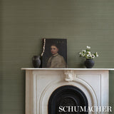 Schumacher Musa Abaca Wallcovering Eucalyptus Wallpaper