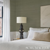 Schumacher Musa Abaca Wallcovering Eucalyptus Wallpaper