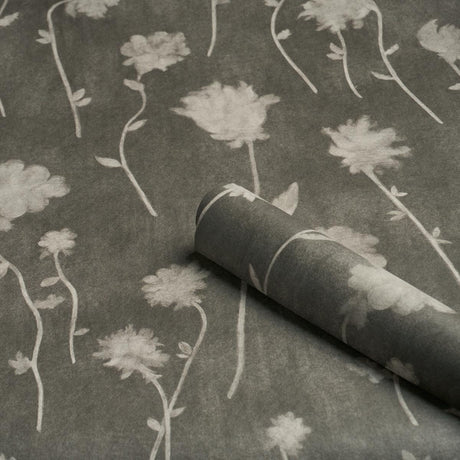 Schumacher Backdrop X Schumacher Before Midnight Charcoal Wallpaper
