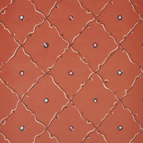 Schumacher Backdrop X Schumacher Colette Red Wallpaper