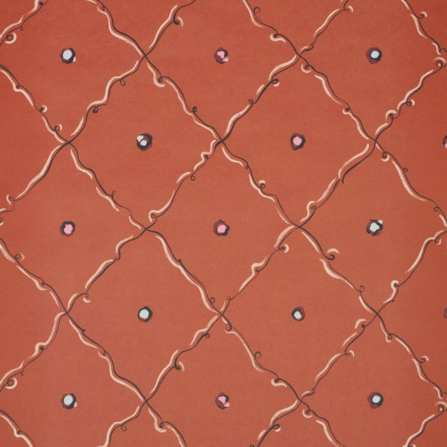 Schumacher Backdrop X Schumacher Colette Red Wallpaper