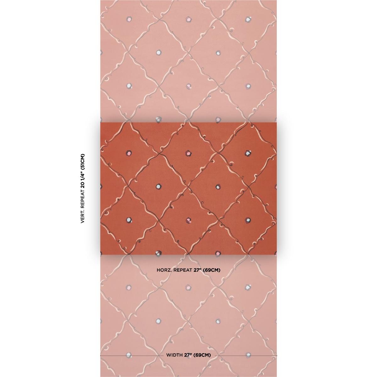 Schumacher Backdrop X Schumacher Colette Red Wallpaper