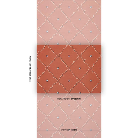 Schumacher Backdrop X Schumacher Colette Red Wallpaper