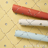 Schumacher Backdrop X Schumacher Colette Red Wallpaper