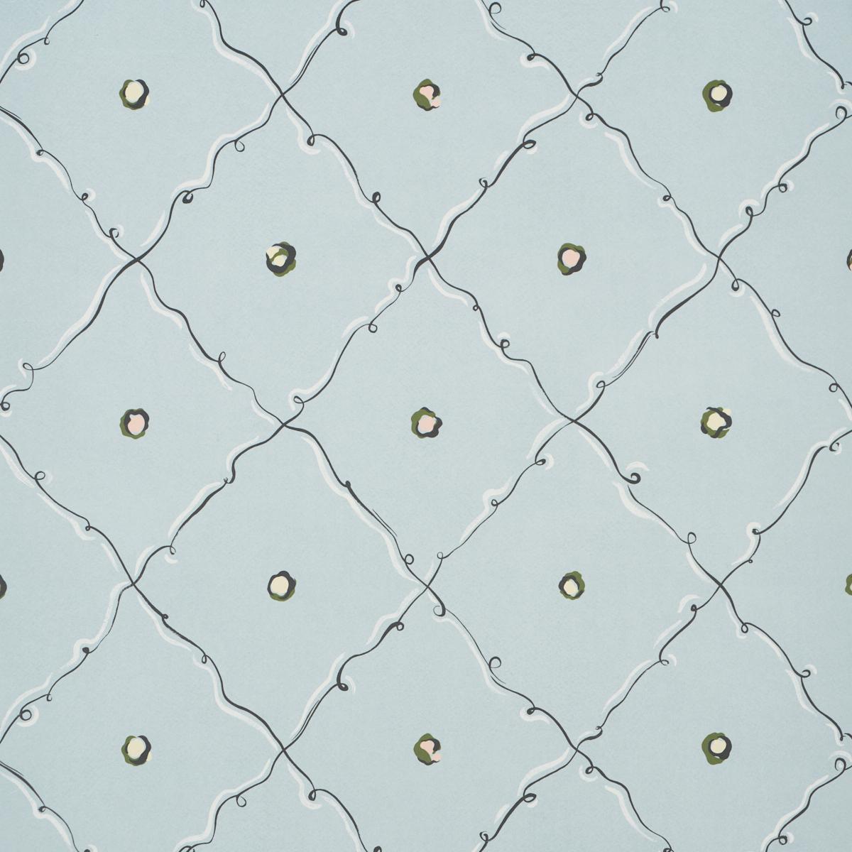 Schumacher Backdrop X Schumacher Colette Air Wallpaper