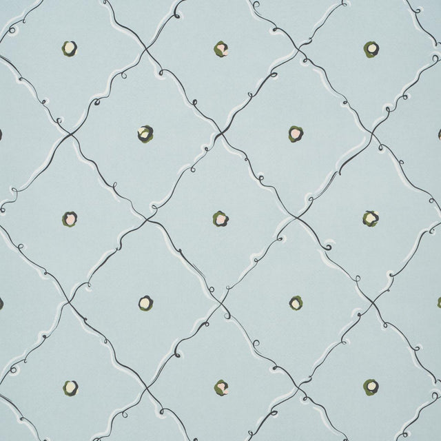 Schumacher Backdrop X Schumacher Colette Air Wallpaper