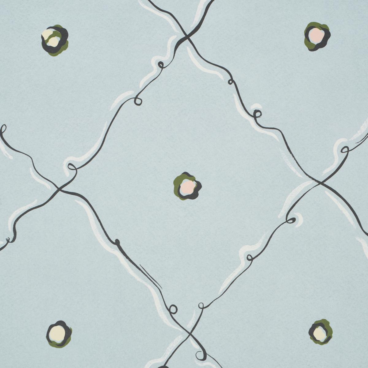 Schumacher Backdrop X Schumacher Colette Air Wallpaper