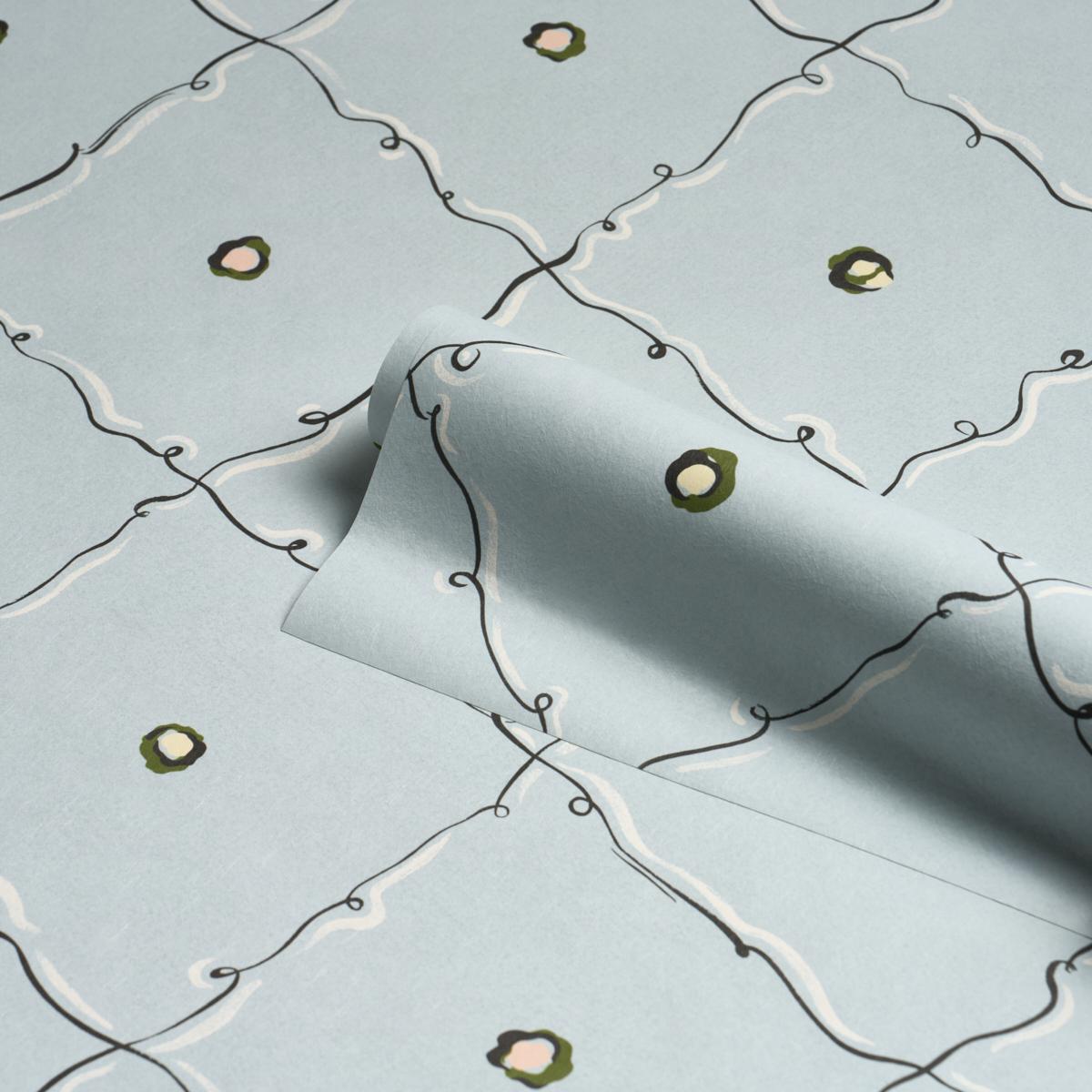 Schumacher Backdrop X Schumacher Colette Air Wallpaper