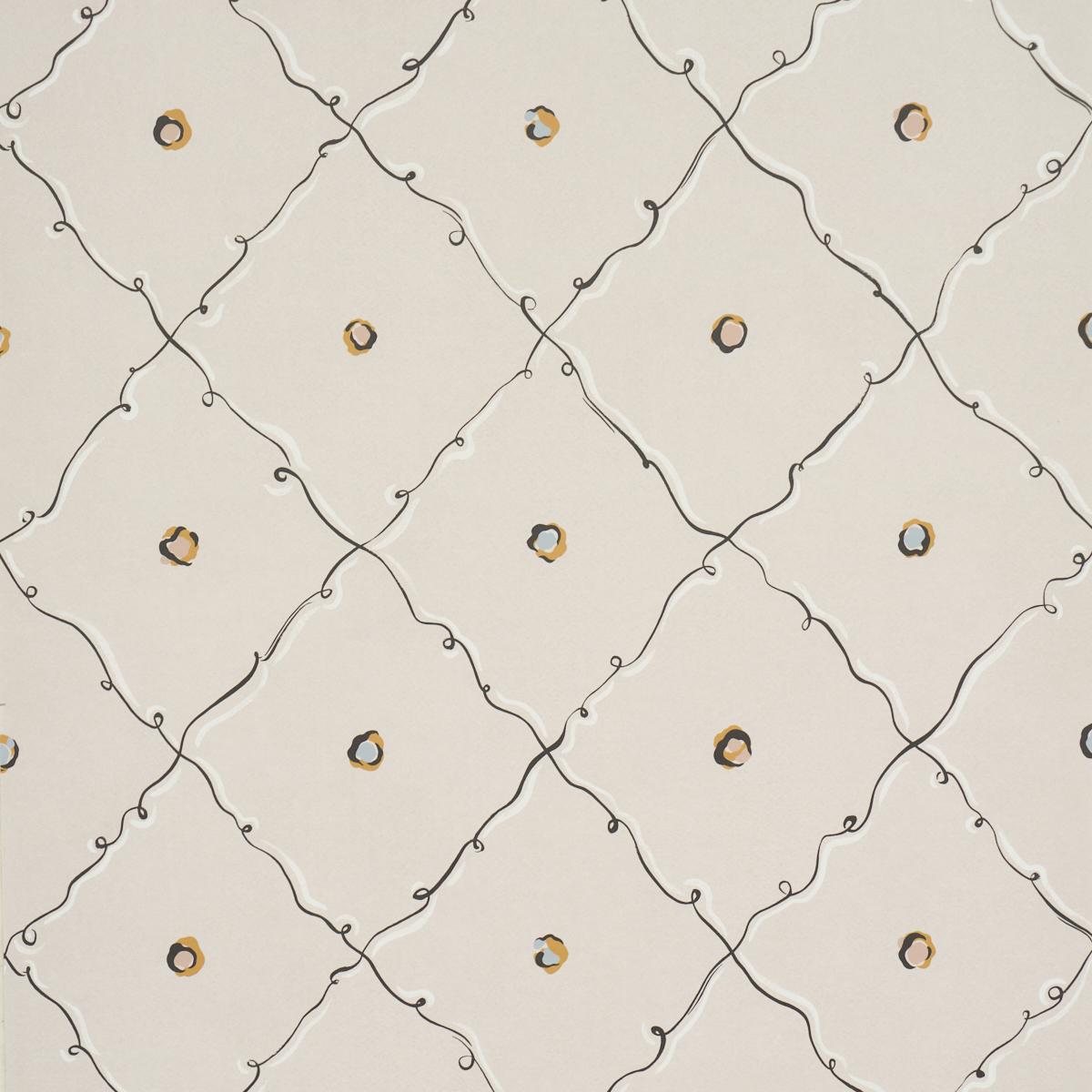 Schumacher Backdrop X Schumacher Colette Light Beige Wallpaper