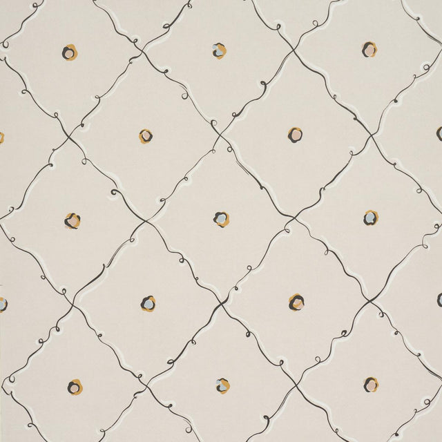 Schumacher Backdrop X Schumacher Colette Light Beige Wallpaper