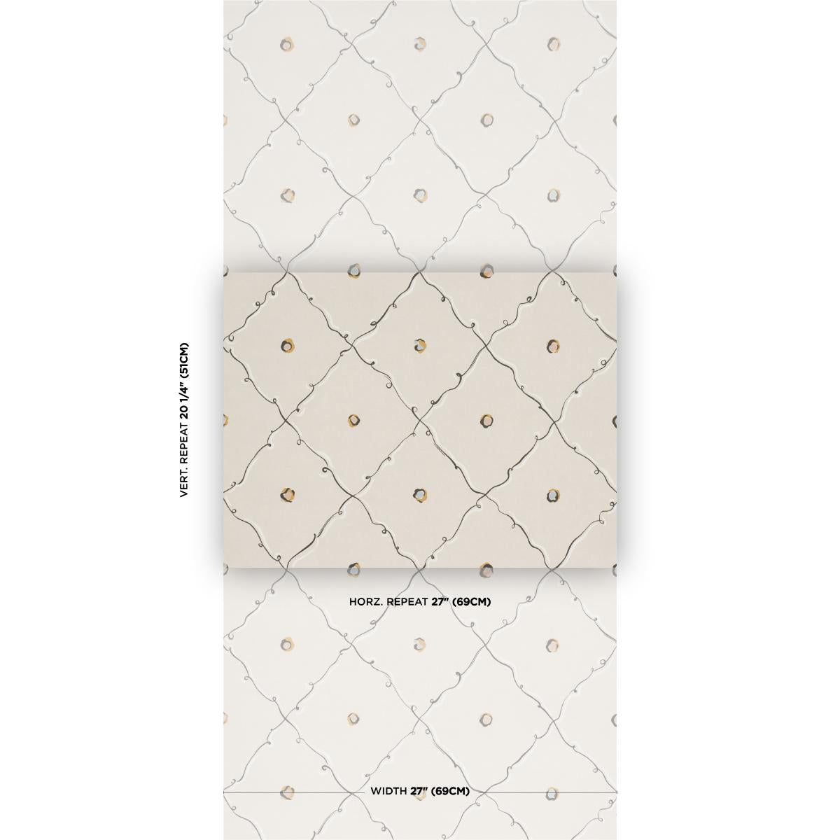 Schumacher Backdrop X Schumacher Colette Light Beige Wallpaper