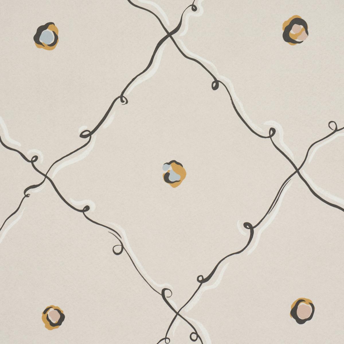 Schumacher Backdrop X Schumacher Colette Light Beige Wallpaper