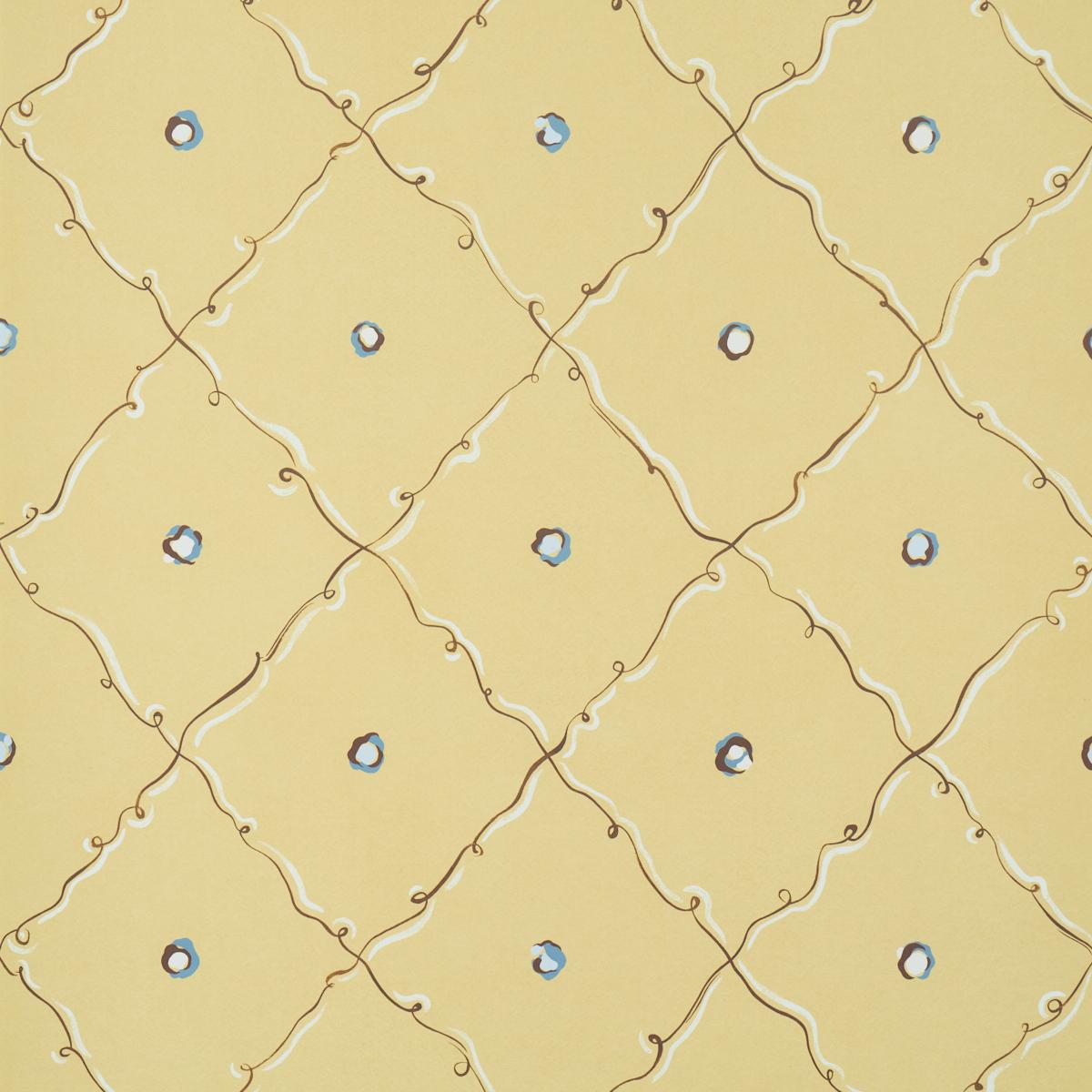 Schumacher Backdrop X Schumacher Colette Light Yellow Wallpaper