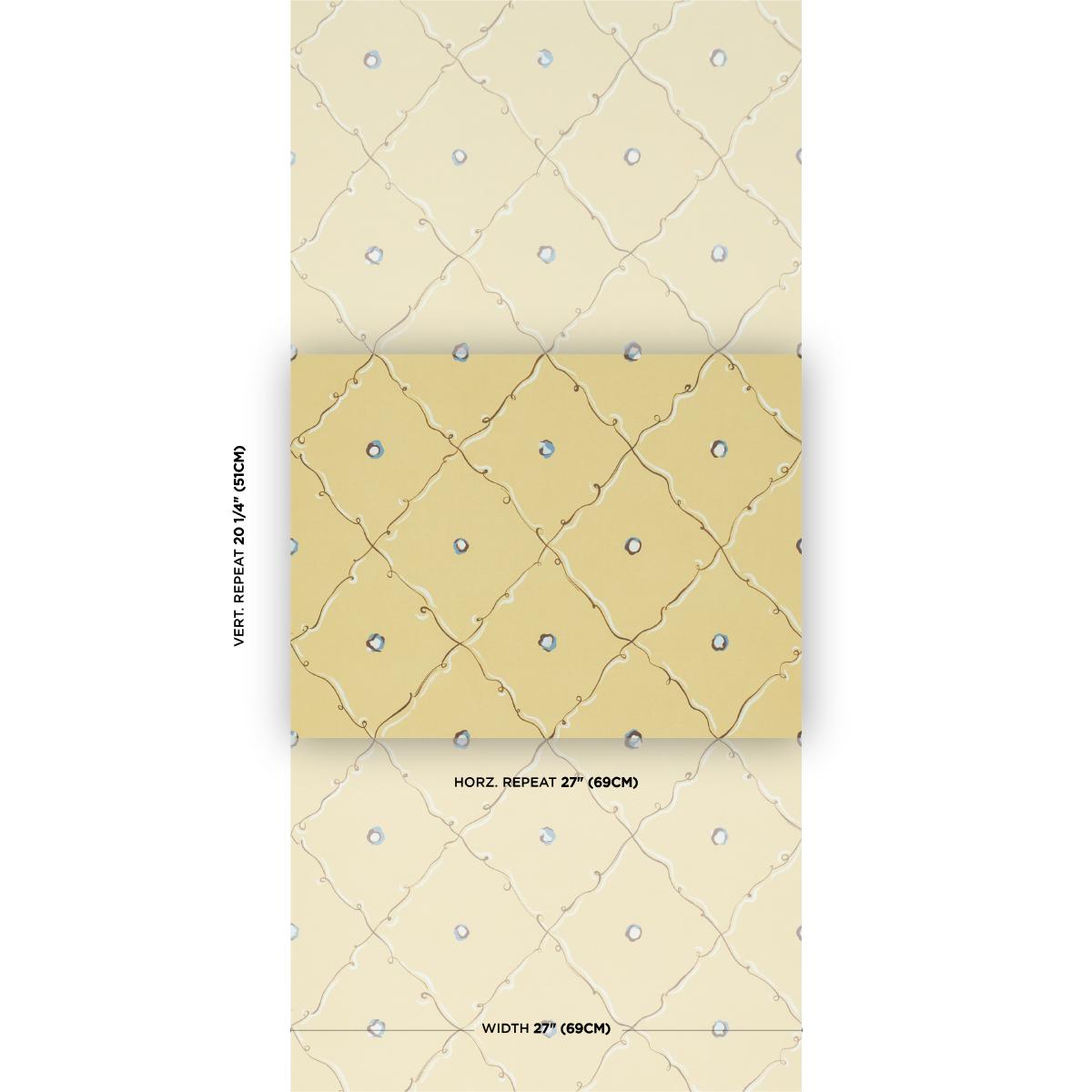 Schumacher Backdrop X Schumacher Colette Light Yellow Wallpaper