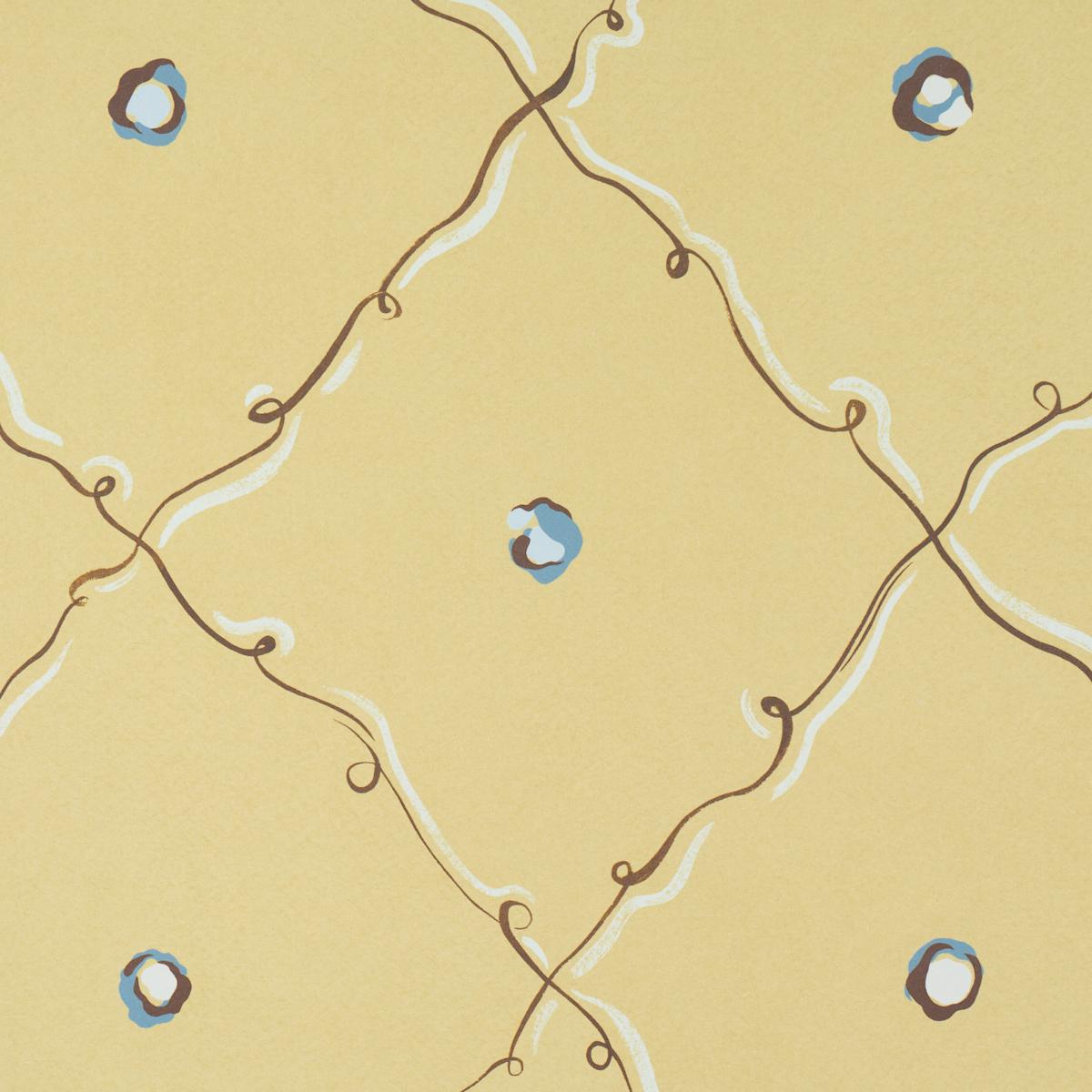 Schumacher Backdrop X Schumacher Colette Light Yellow Wallpaper