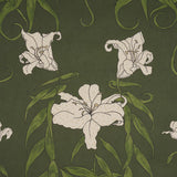 Schumacher Backdrop X Schumacher Lady Lilith Olive Wallpaper