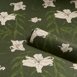 Schumacher Backdrop X Schumacher Lady Lilith Olive Wallpaper