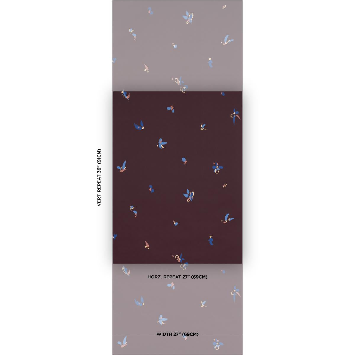 Schumacher Backdrop X Schumacher La Belle Warm Purple Wallpaper