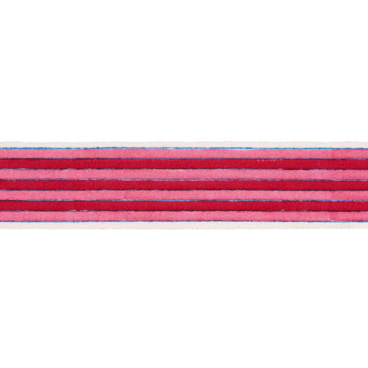 Schumacher Pink Arya Stripe Hand Block Trim