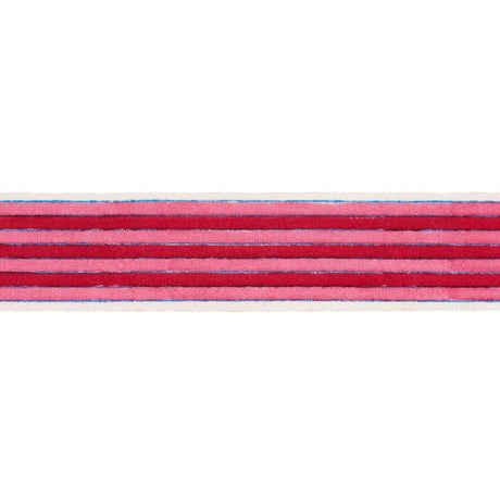 Schumacher Pink Arya Stripe Hand Block Trim