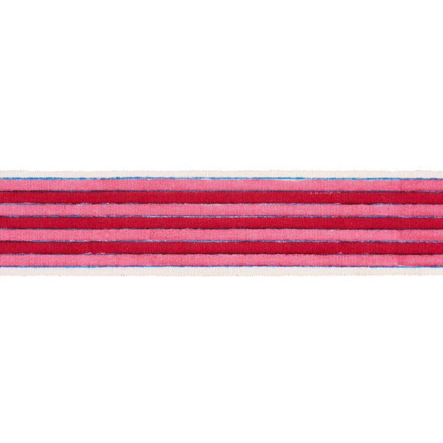 Schumacher Pink Arya Stripe Hand Block Trim