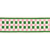 Schumacher Green Chequer Hand Block Trim