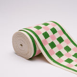 Schumacher Green Chequer Hand Block Trim