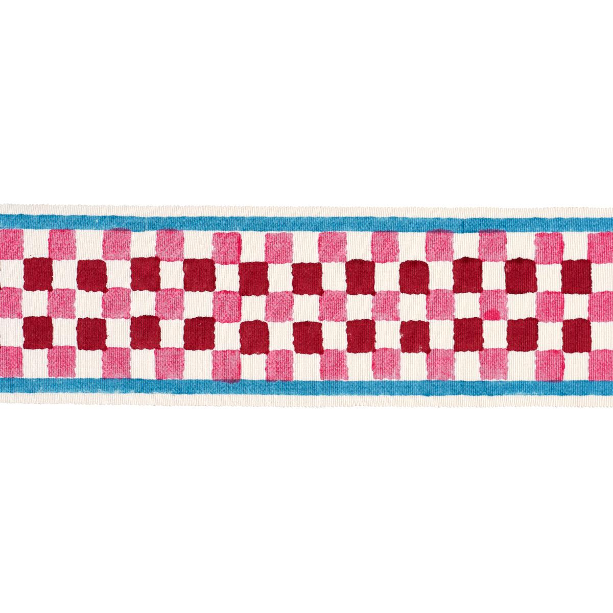 Schumacher Pink Chequer Hand Block Trim