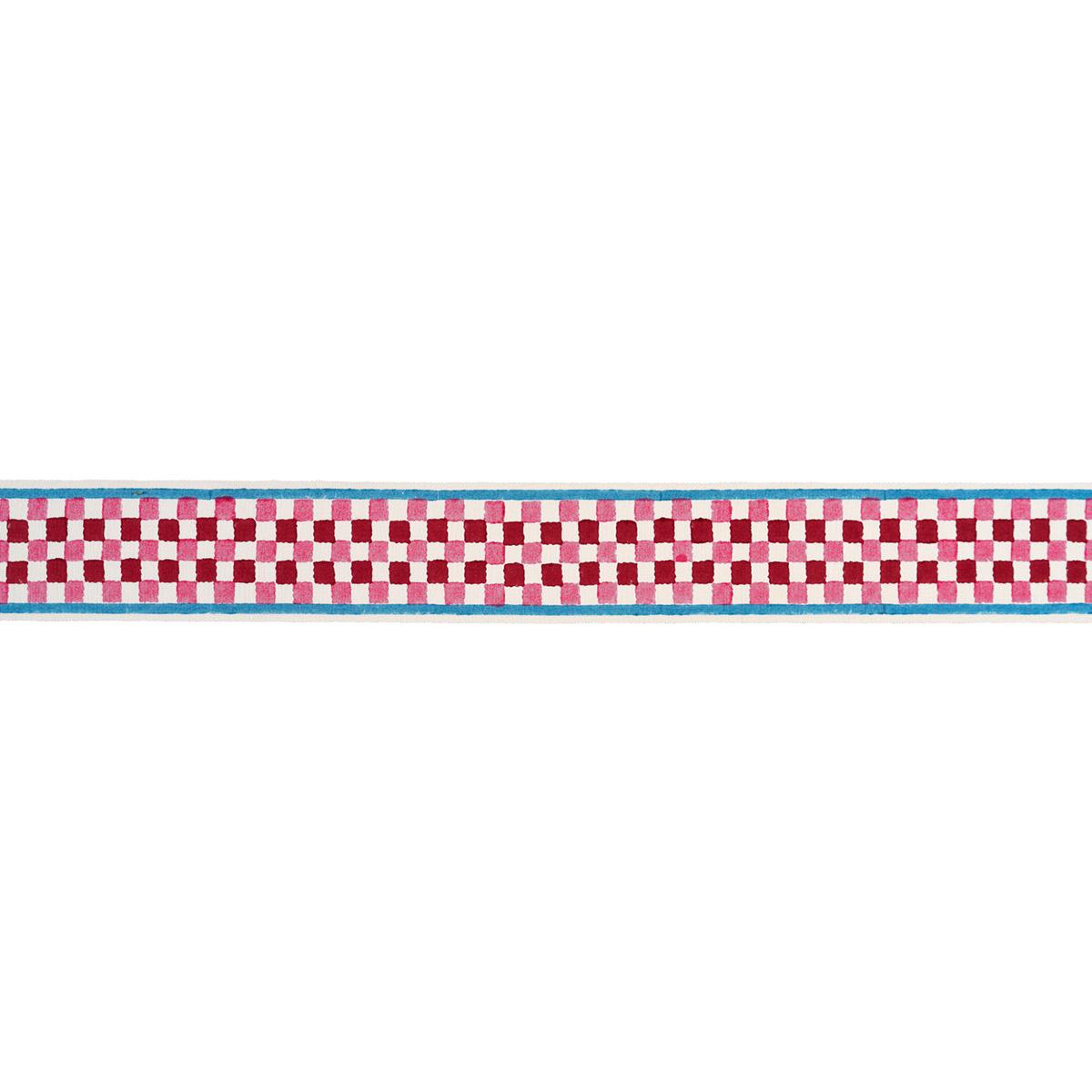 Schumacher Pink Chequer Hand Block Trim