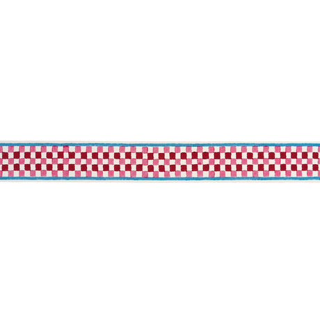 Schumacher Pink Chequer Hand Block Trim