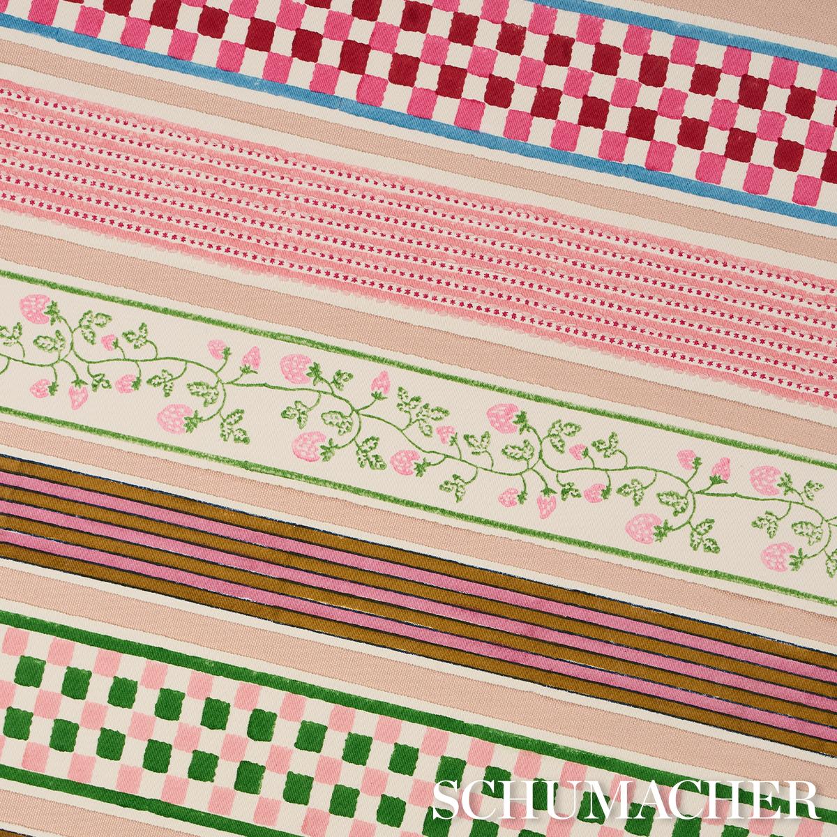 Schumacher Pink Chequer Hand Block Trim