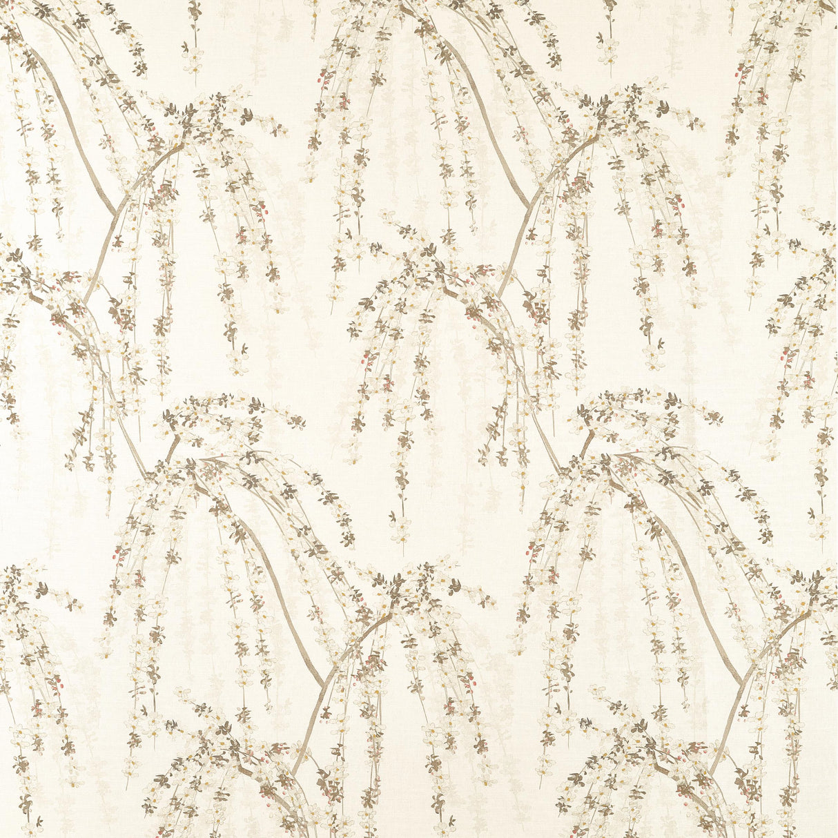 Thibaut Weeping Blossom White Fabric