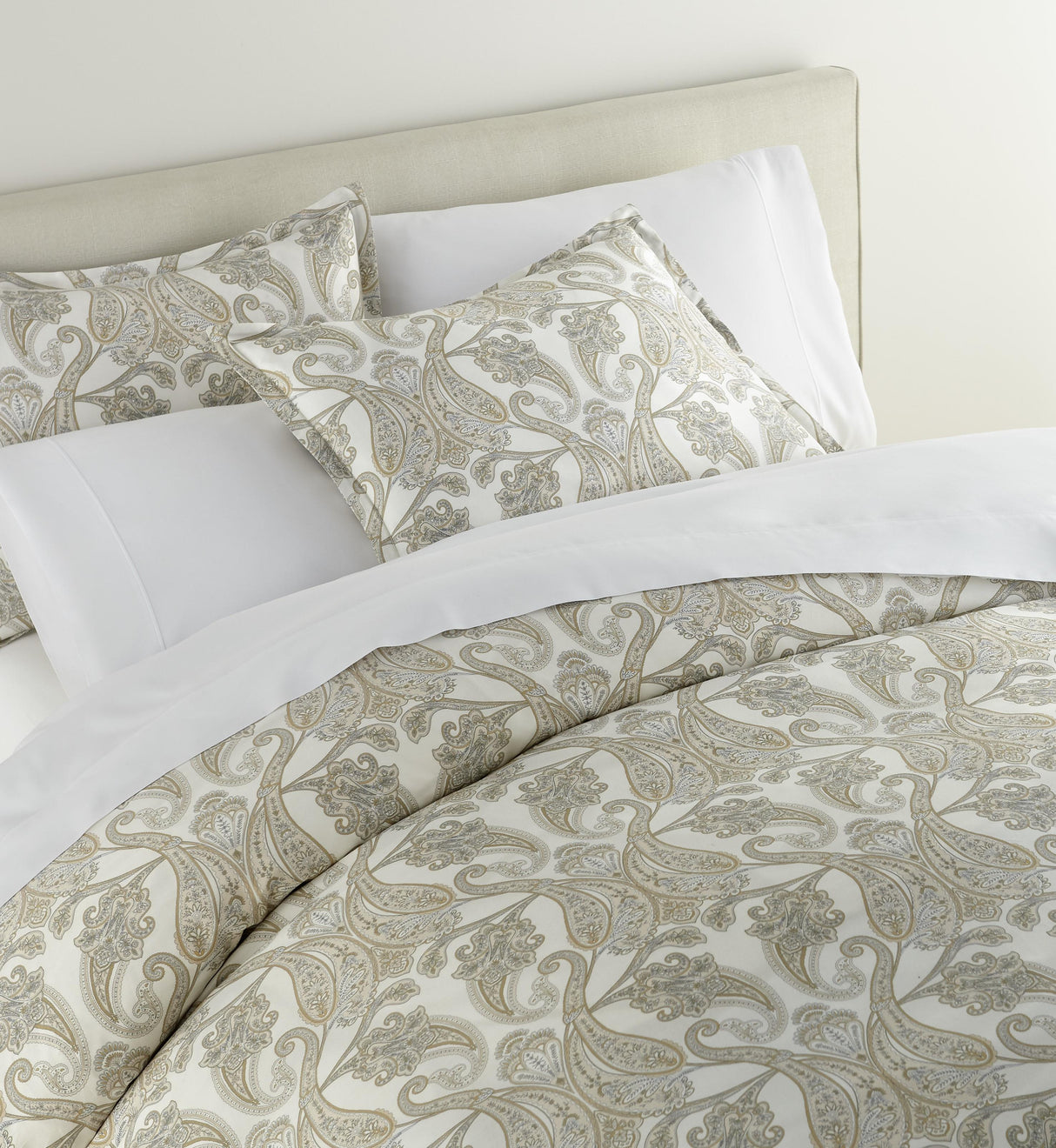 Peacock Alley CLASSIC PRINTED KING DUVET SET PAISLEY PEARL