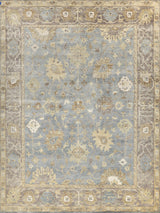 Exquisite Rugs Antique Weave Oushak Hand Knotted New Zealand Wool in 2000 Gray/Brown/Blue 14.5' x 18' Area Rug
